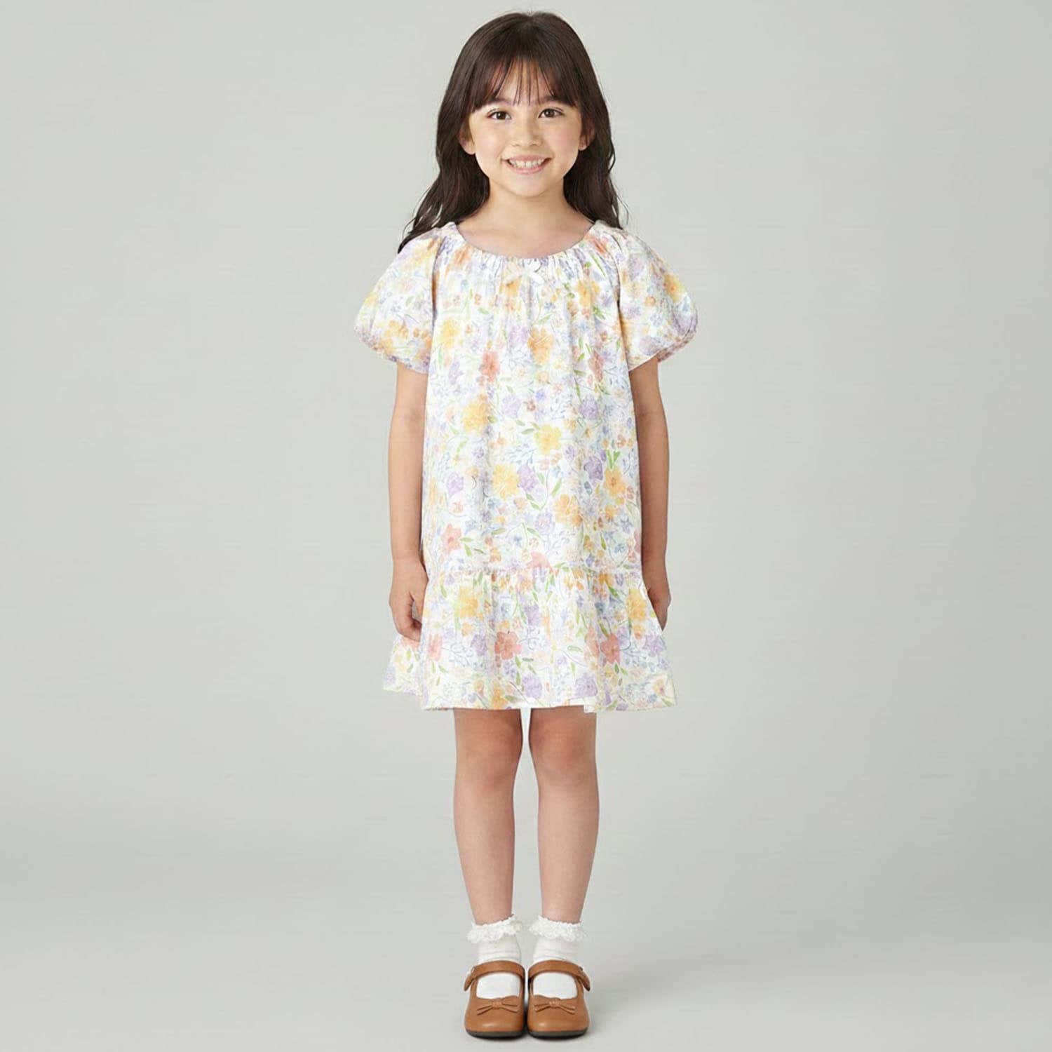 ニュアンス花柄ワンピース