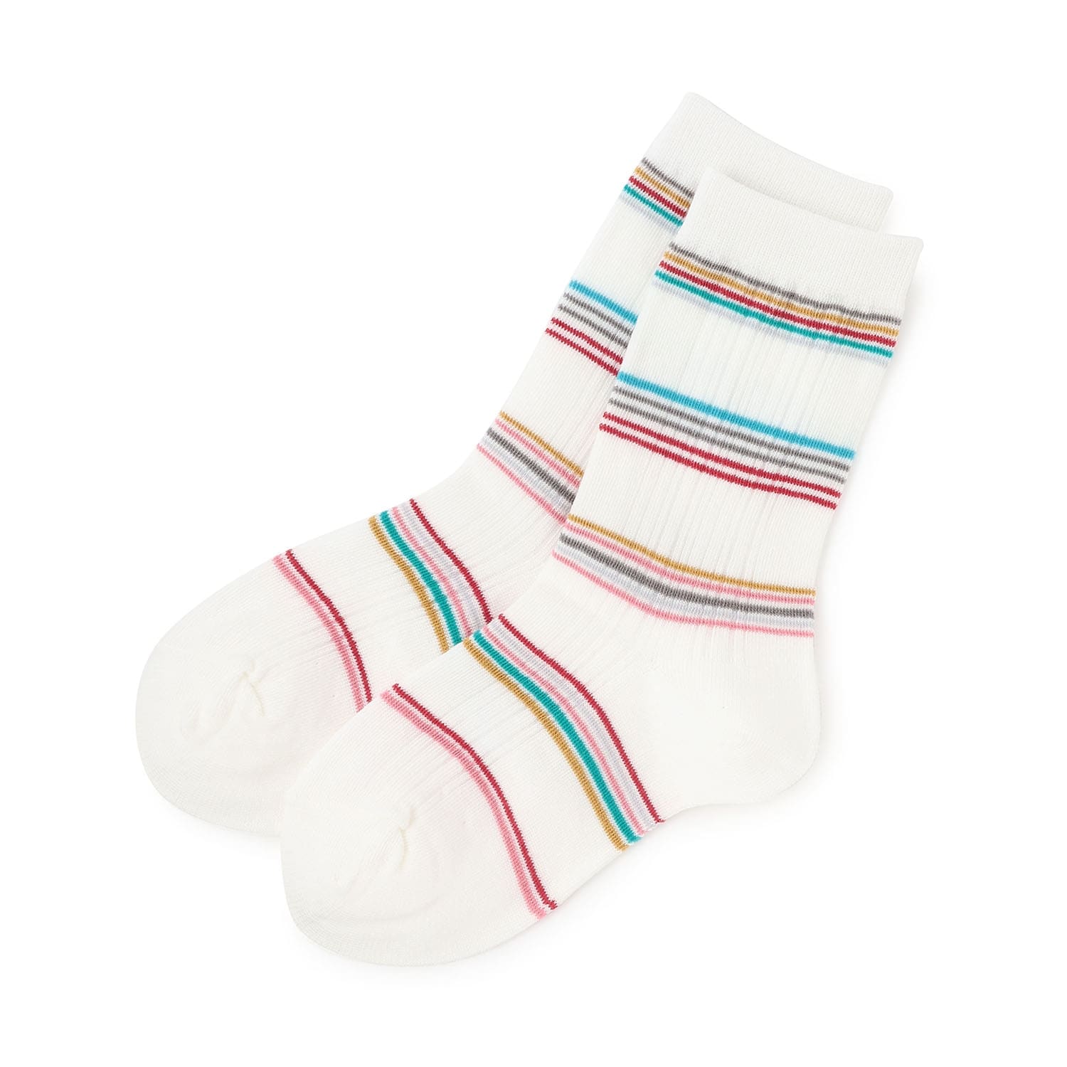 シャドーストライプクルーソックス