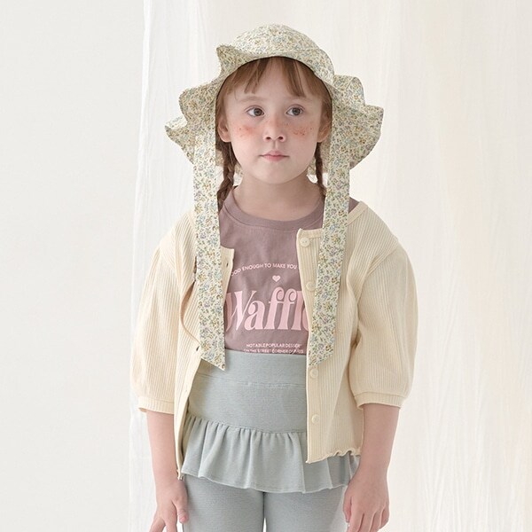 裾メローパフ7分袖2WAYカーディガン