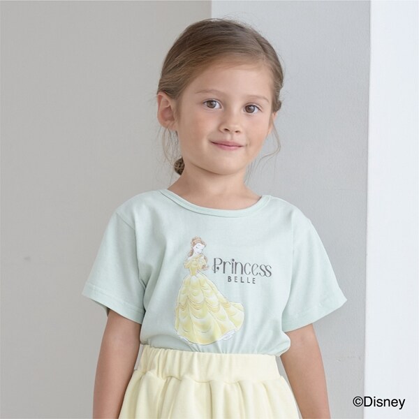 【Disney Princess】【型崩れしないやわらかコットン】バックリボンTシャツ