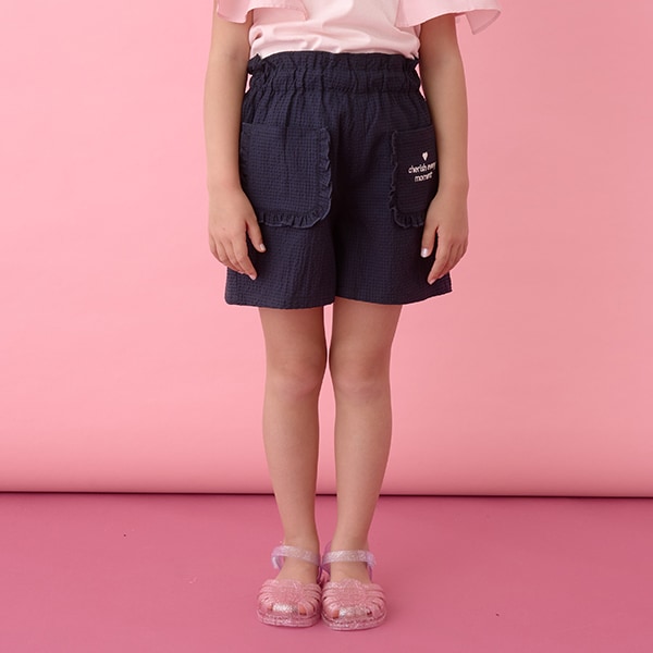 【セットアップ可能】フリルポケット付きショートパンツ