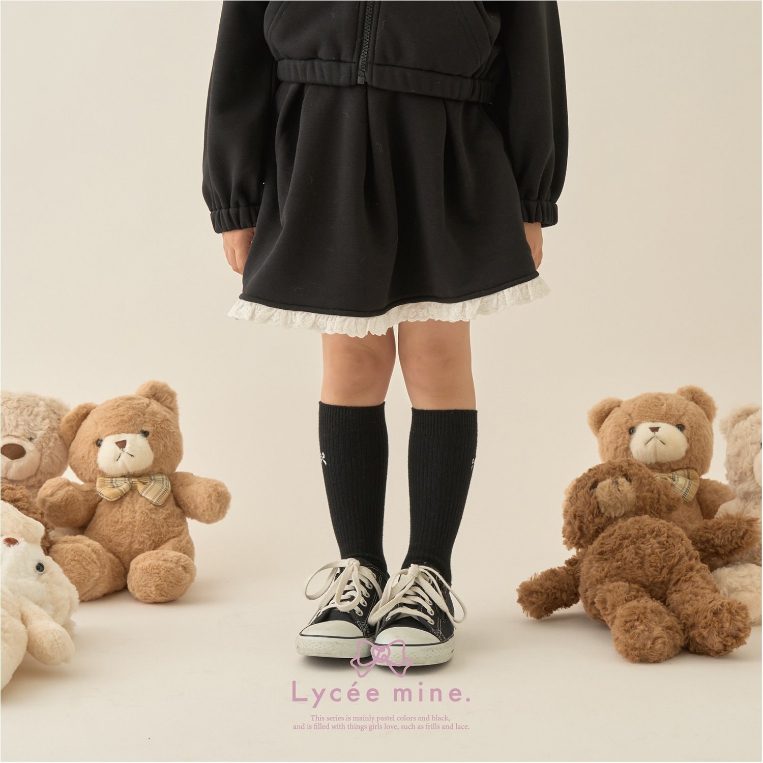 【Lycee mine バレエシリーズ】【セットアップ可】タックプリーツスカート(インパン付き)