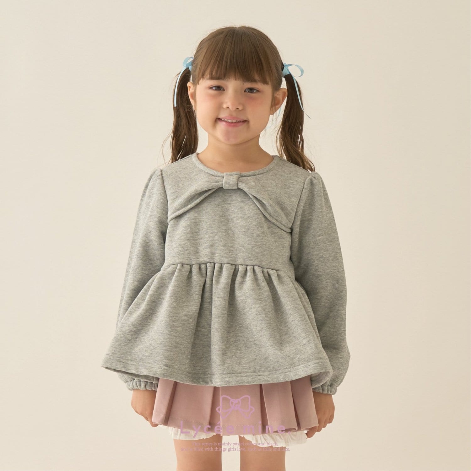 【Lycee mine バレエシリーズ】リボンカラーペプラムトップス