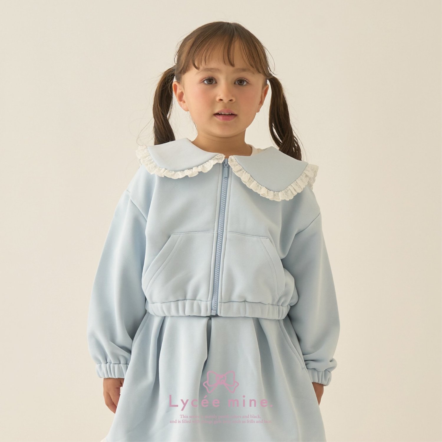 【Lycee mine バレエシリーズ】【セットアップ可】セーラーカラーフルジップスウェット