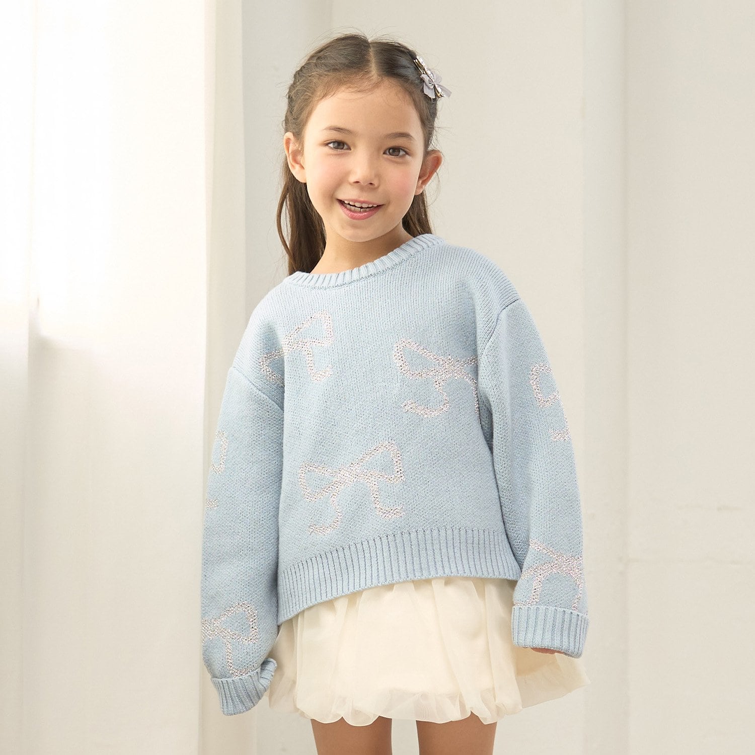 短丈ラメリボンセーター