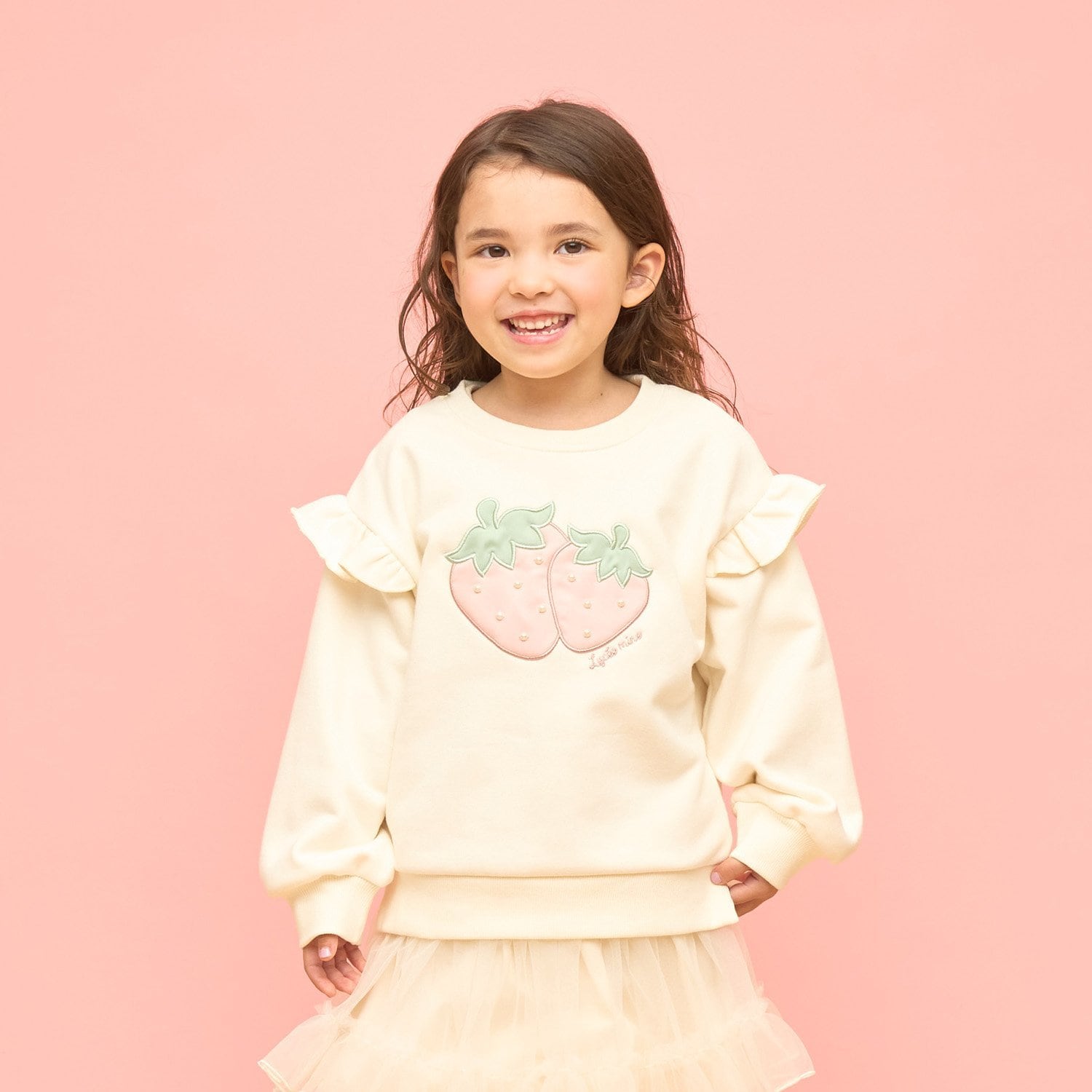 【速乾裏毛】いちごアップリケスウェット