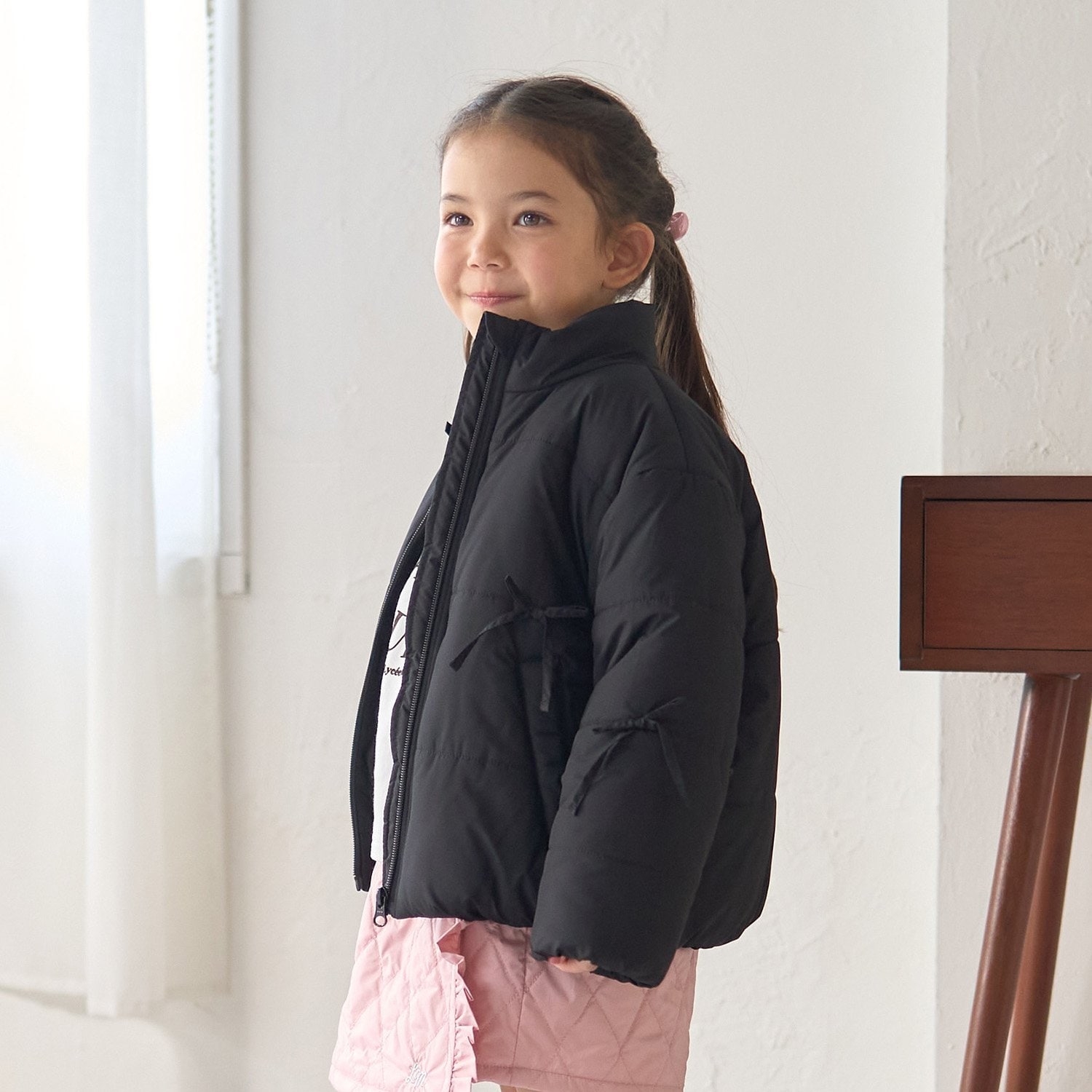 リボン付きパフジャケット