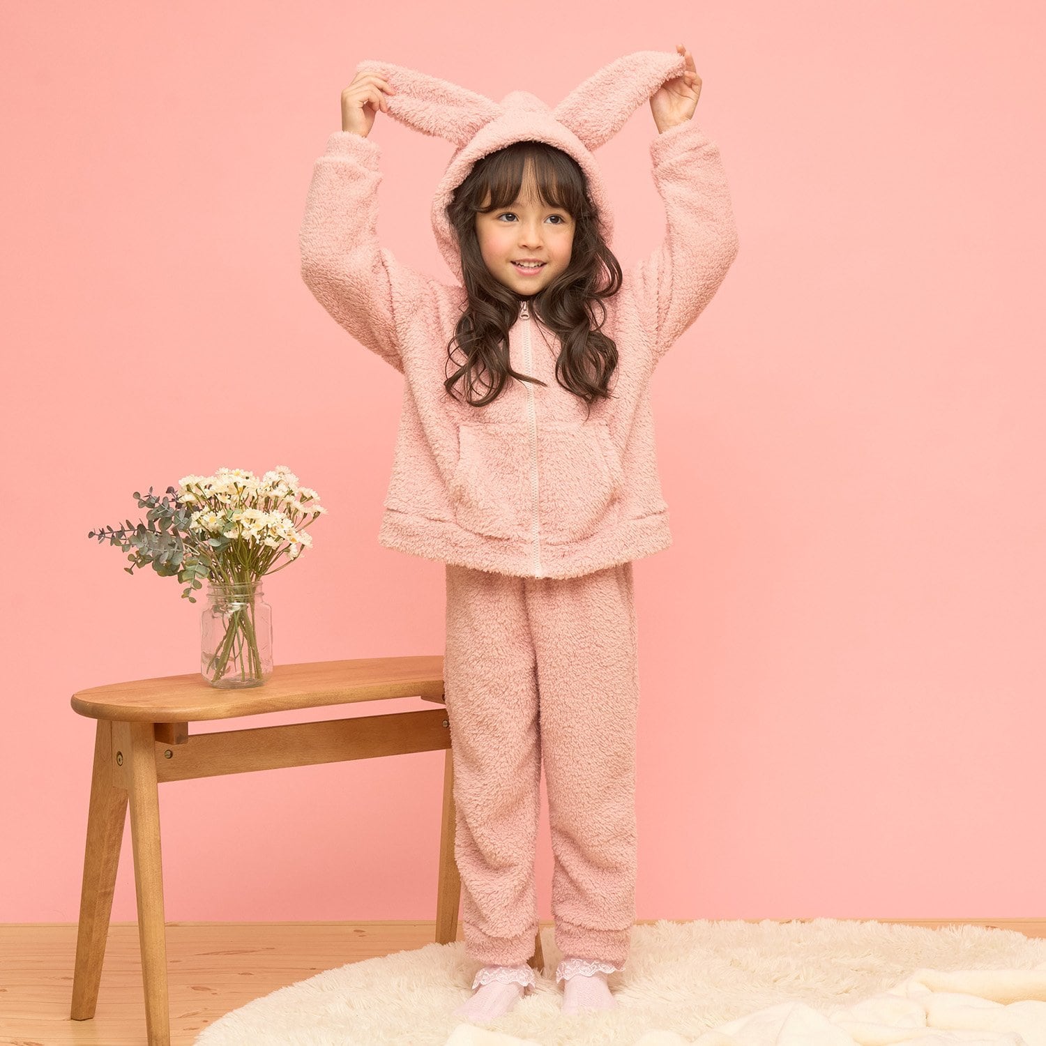 うさぎ&ねこパーカー&パンツセット