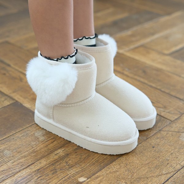 【予約商品】ハート付きムートンブーツ