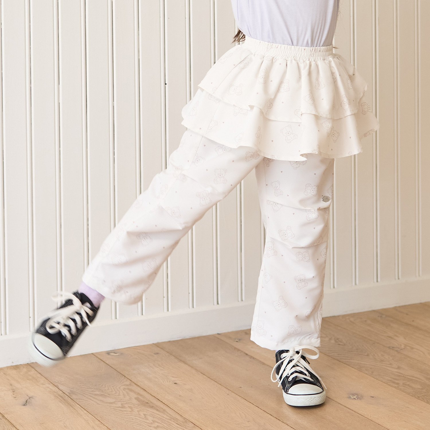 【スクール対応】【撥水・防汚・耐久・UV】レイヤードスカートパンツ