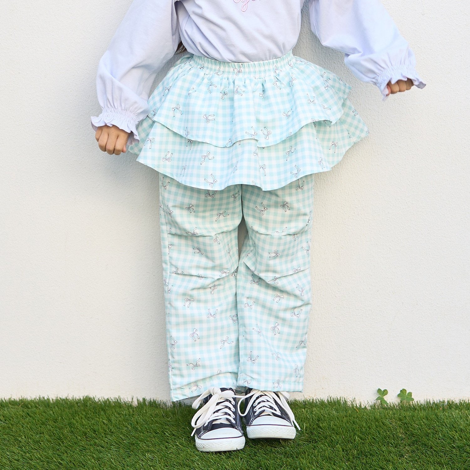 【スクール対応】【撥水・防汚・耐久・UV】レイヤードスカートパンツ