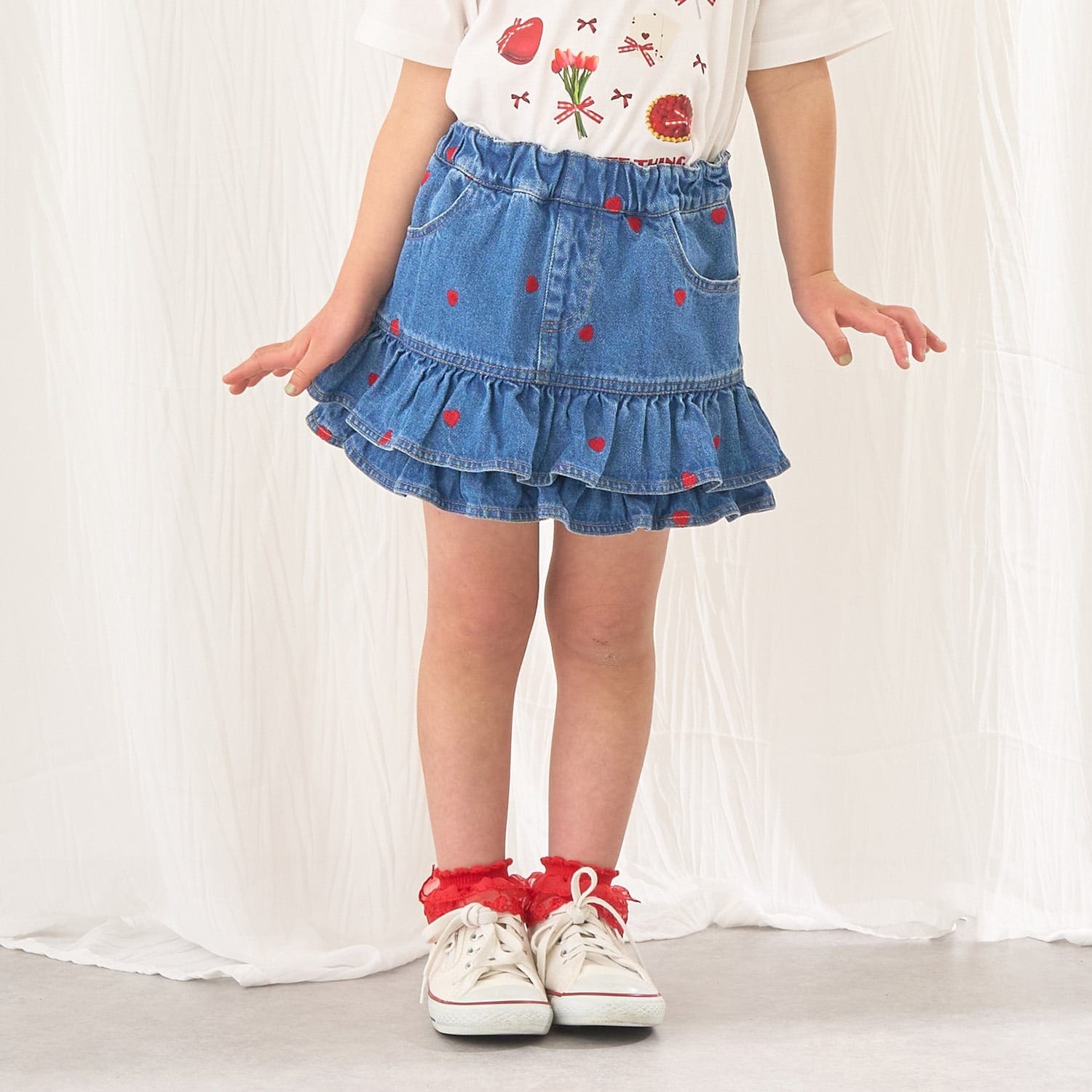 【ともデニ】アソート刺しゅう総柄スカパン