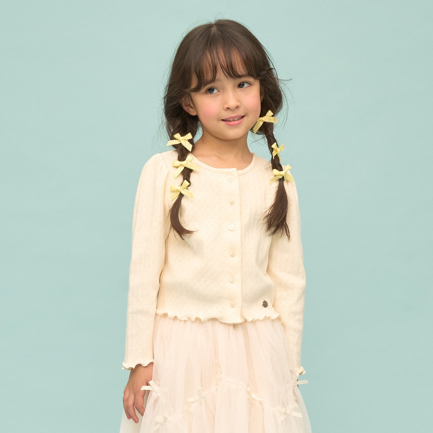 【UV加工】パターンメッシュカーディガン