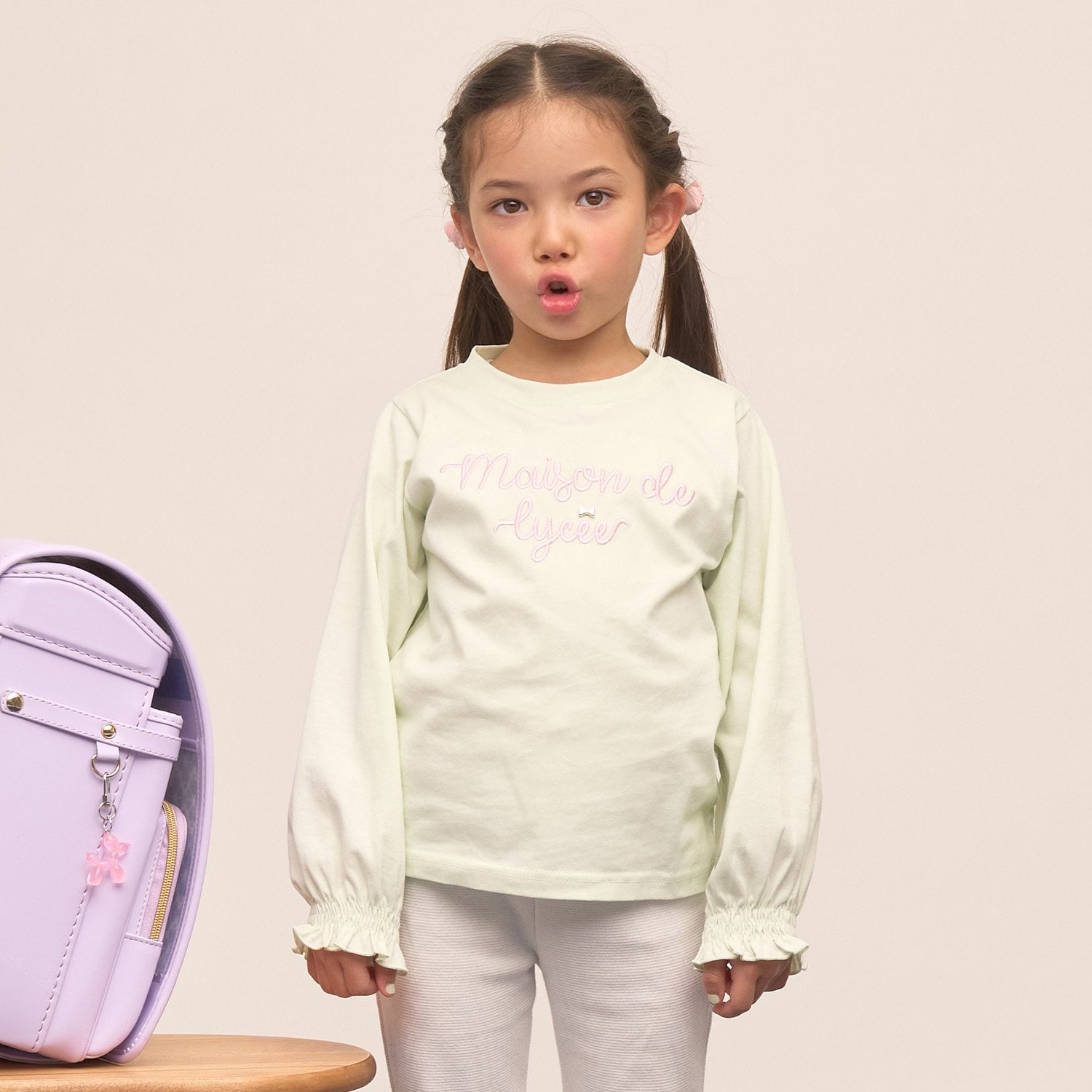 【速乾・UV・型崩れしない】【ムテキT】ロゴ刺しゅうシャーリングスリーブトップス