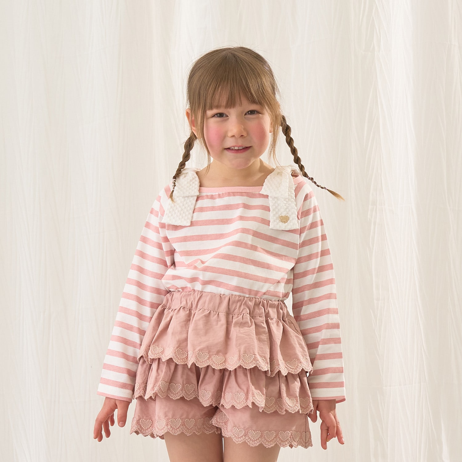 【綿100%】 【速乾・UV・型崩れしない】ボートネック肩リボンTシャツ