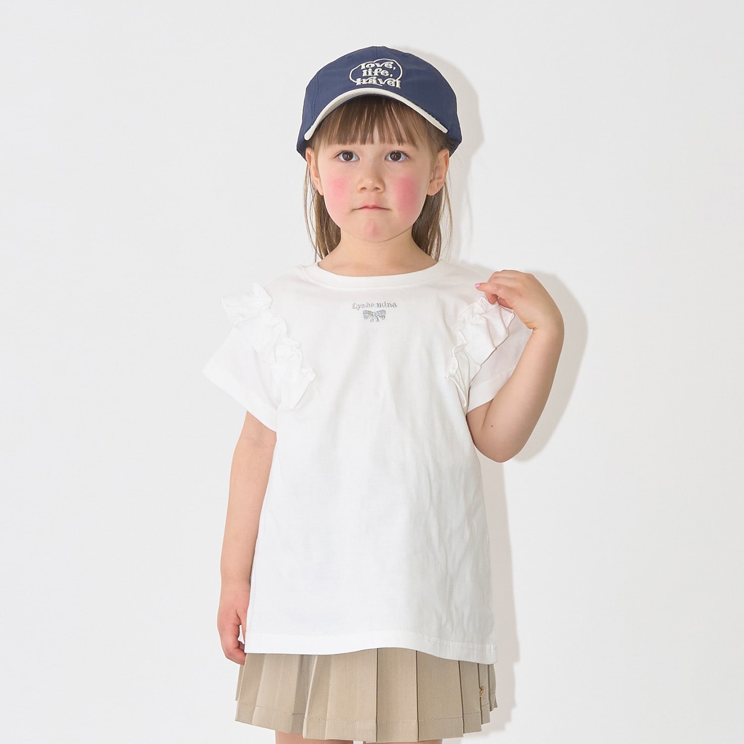 【綿100%】 【速乾・UV・型崩れしない】【どっちが前でもOK】フリルAラインチュニックTシャツ