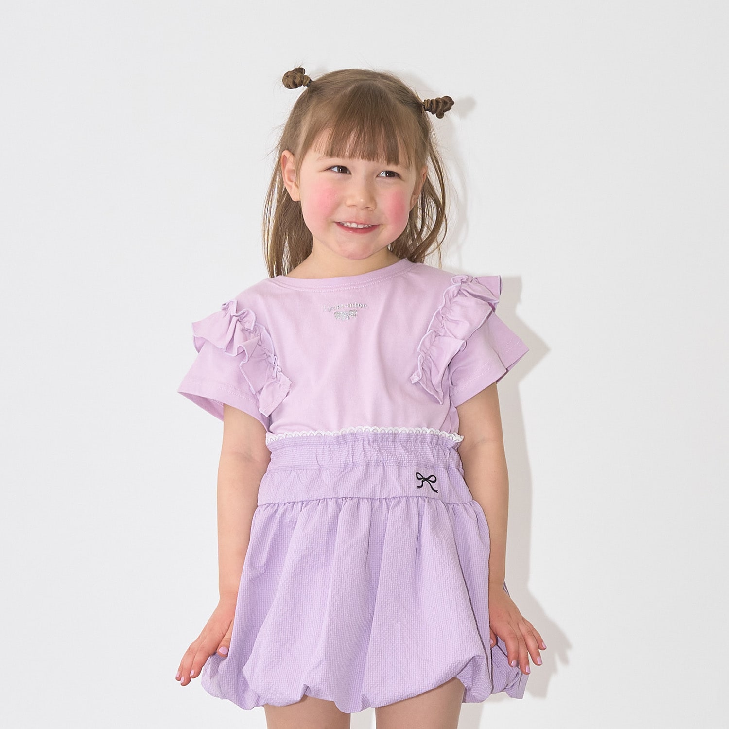 【綿100%】 【速乾・UV・型崩れしない】【どっちが前でもOK】フリルAラインチュニックTシャツ