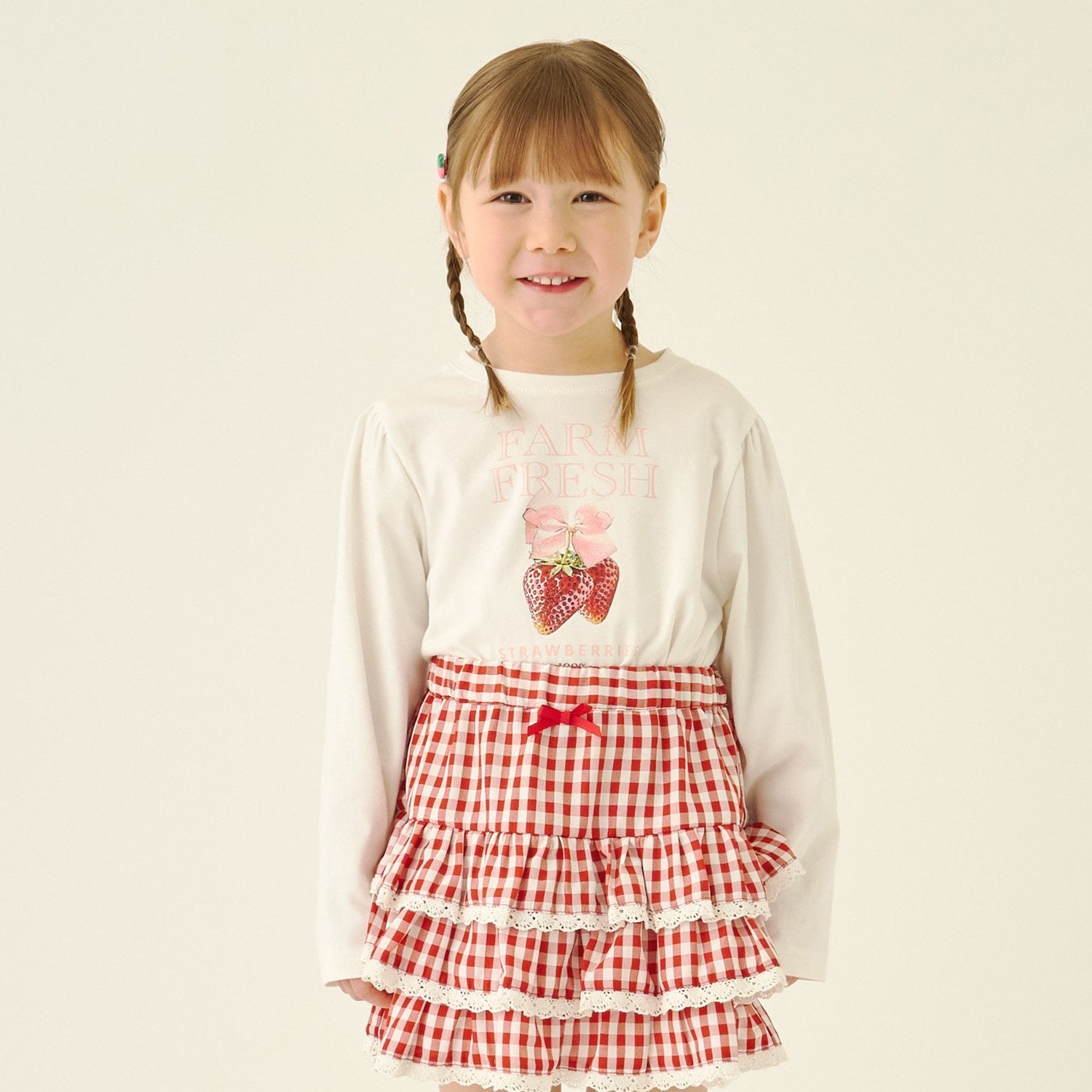 【速乾・UV・型崩れしない】アソートフルーツプリントパフAラインTシャツ【Lycee mineバレエシリーズ】