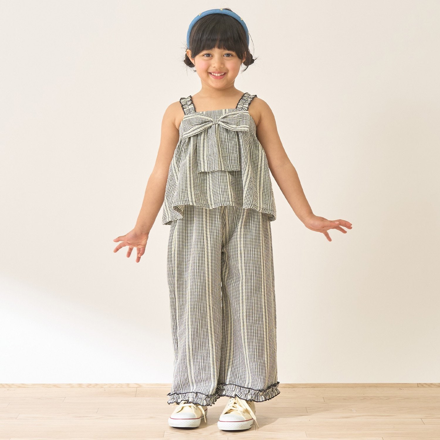 【セットアップ】リボン付きキャミトップス・ゆったりパンツセットアップ【Lycee mine バレエシリーズ】