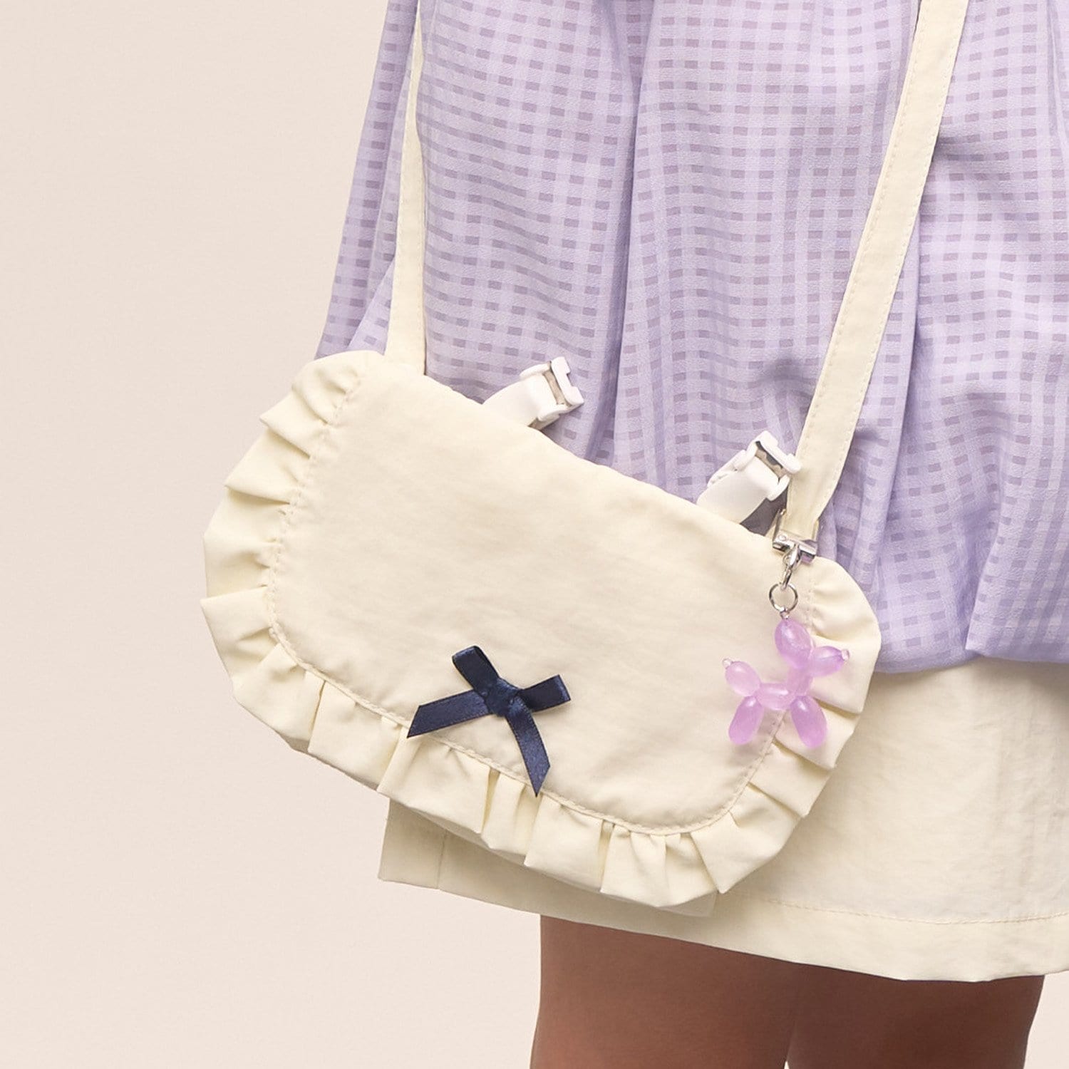 【予約/1月中旬～1月下旬入荷予定】【スクール対応】【撥水・防汚・耐久・UV】リボン付きフリル移動ポケット