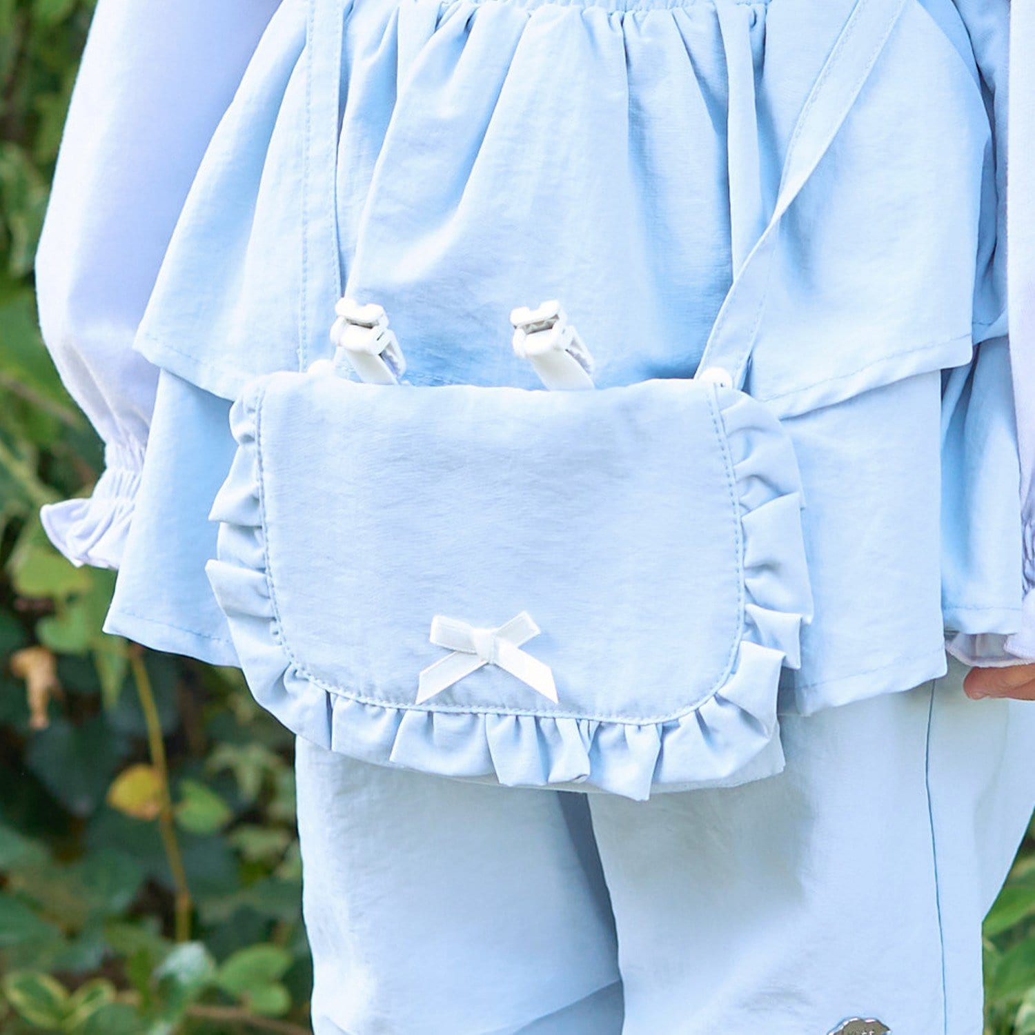 【予約/1月中旬～1月下旬入荷予定】【スクール対応】【撥水・防汚・耐久・UV】リボン付きフリル移動ポケット