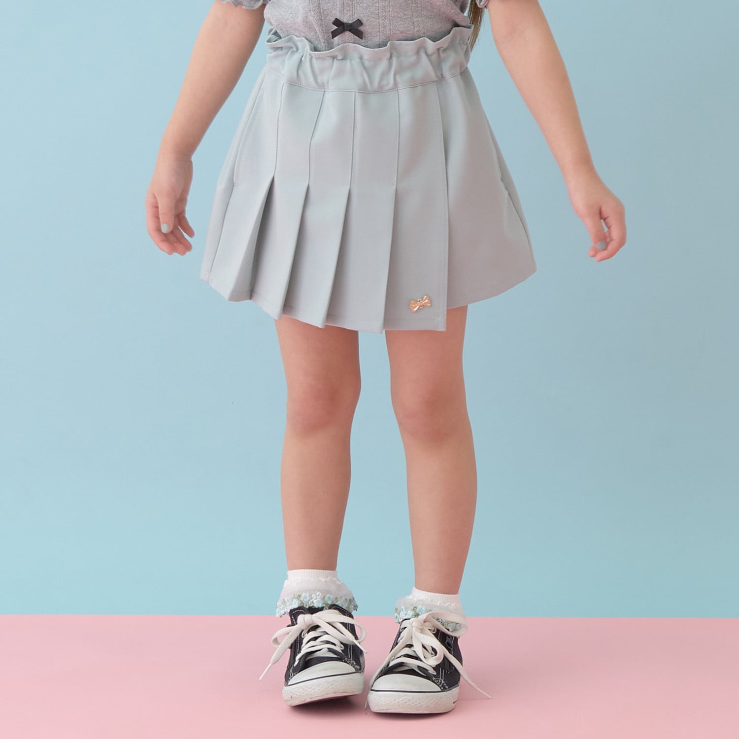 フロントプリーツハートポケットカラースカパン