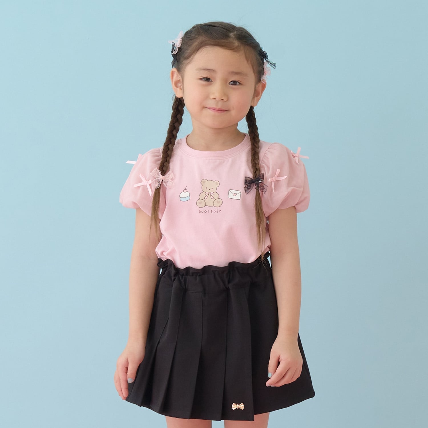 【UVカット・接触冷感】袖チュールパフTシャツ