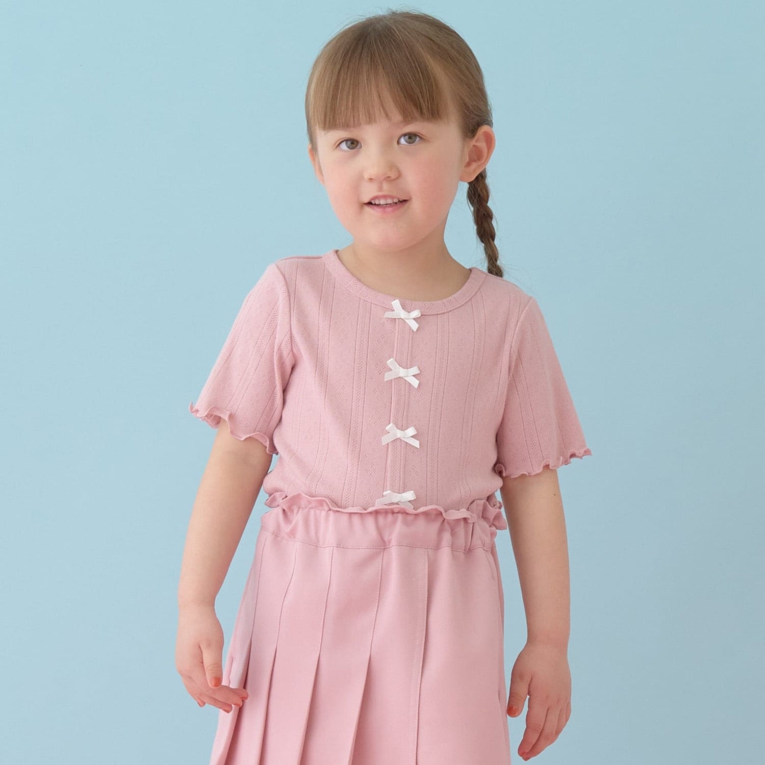 カーディガン風リボントップス