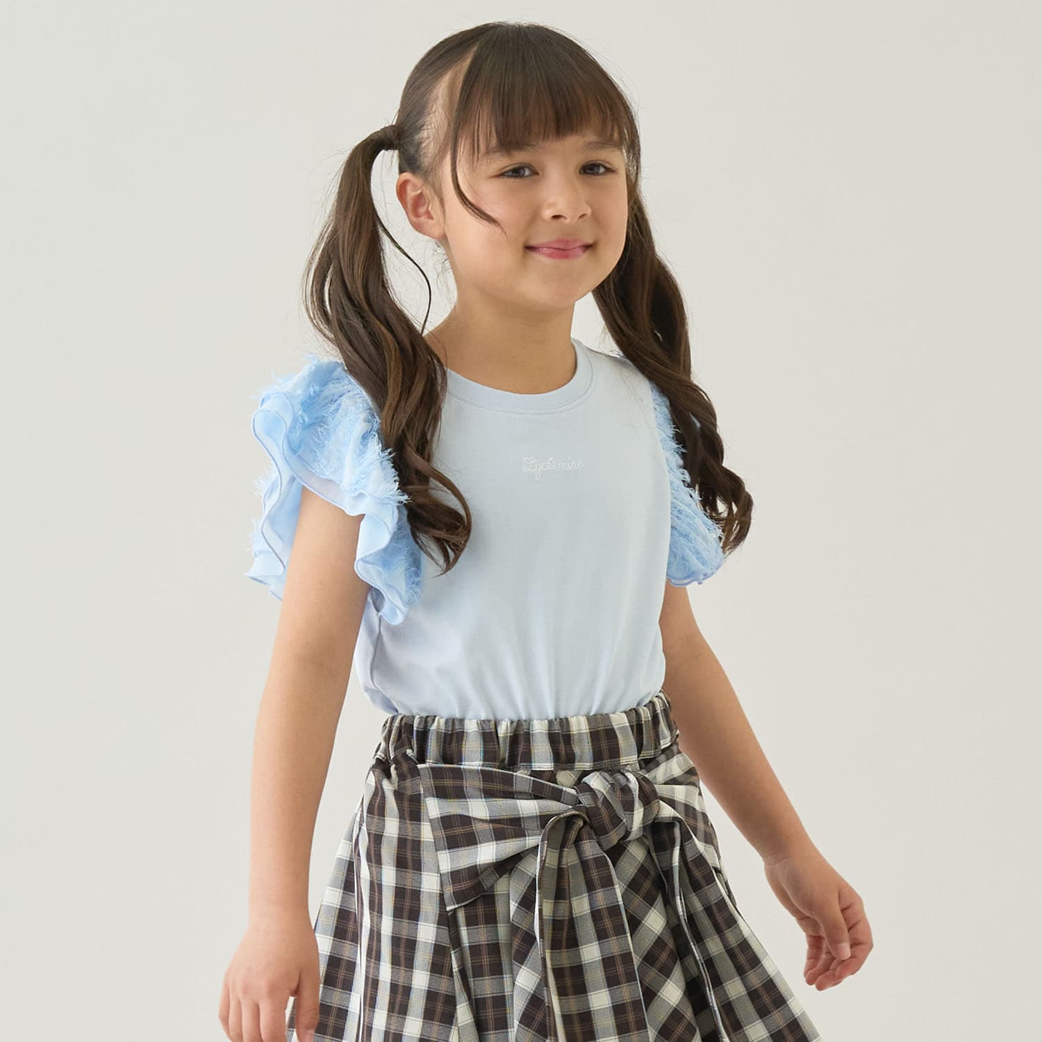 【綿100%】【ムテキＴ】【防汚・UV・接触冷感・型崩れしない】ふわふわフリル袖Ｔシャツ【子供服】【キッズ】【女の子】