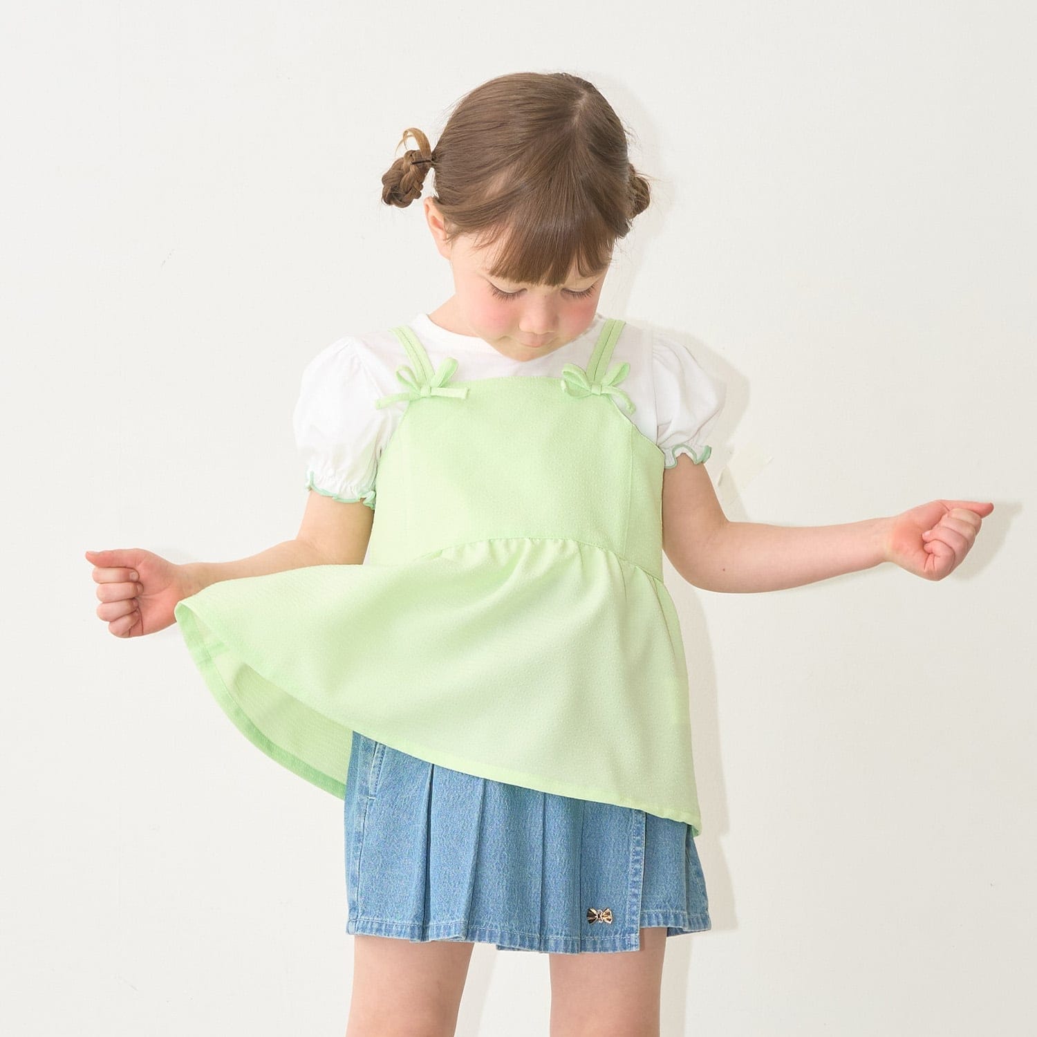 【予約/5月下旬~6月上旬入荷予定】【脇ポケット付き】ペプラムビスチェ