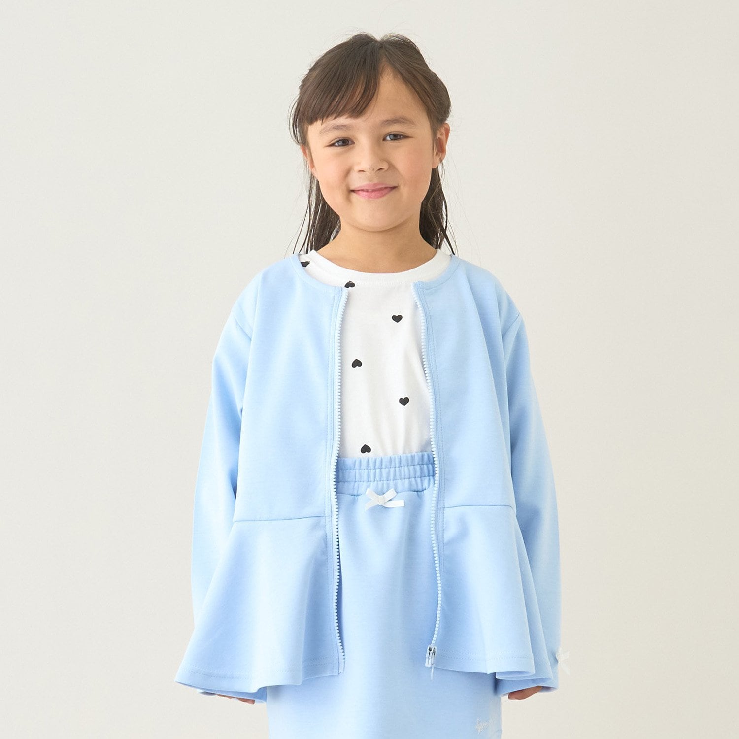 【スクール対応】【パフスウェット】ペプラムフルジップアップ