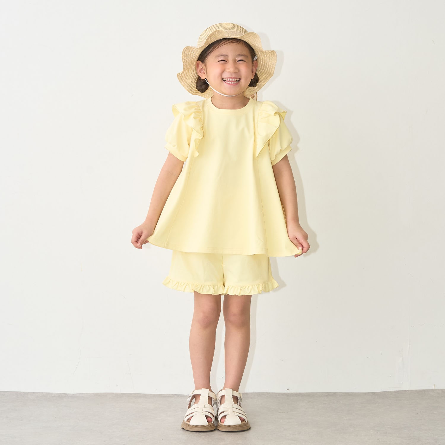 【水陸両用】【街でも海でも】【セットアップ】チュニックＴシャツ・ショートパンツセット【子供服】【キッズ】【女の子】