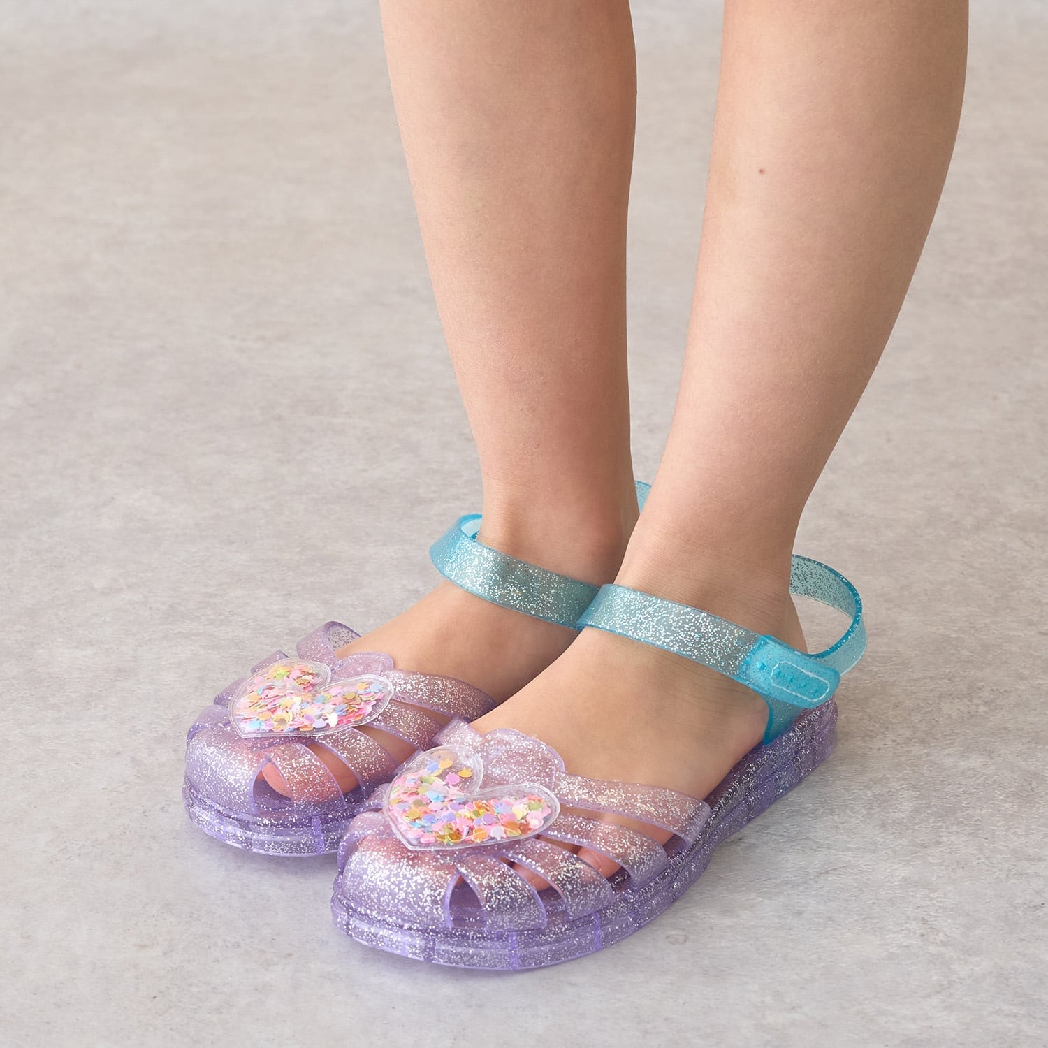 クリアラメキラキラハートサンダル