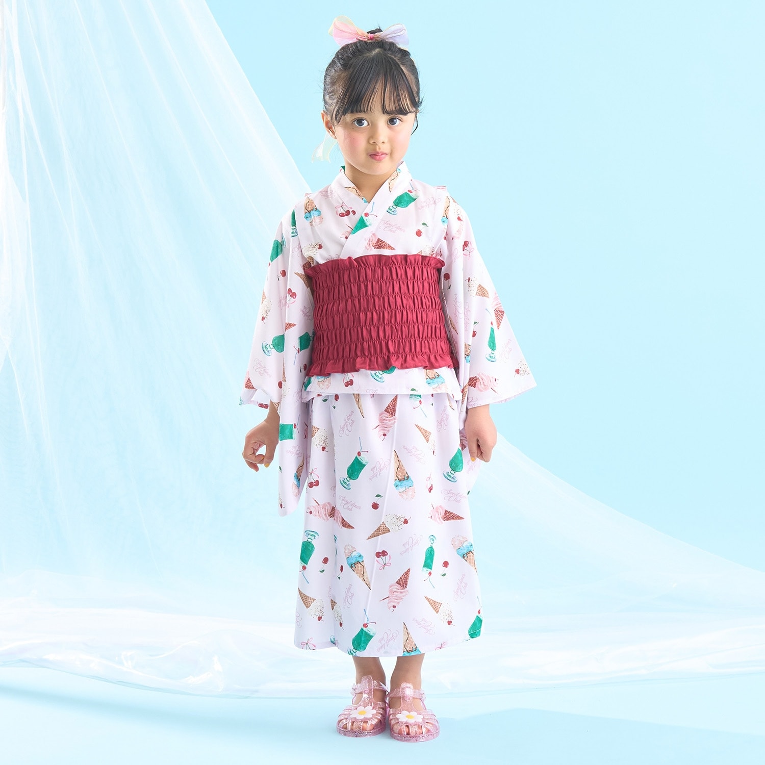 【予約/4月下旬~5月上旬入荷予定】【簡単着付け♪】【接触冷感】4wayセパレート浴衣つくり帯(OHANA)