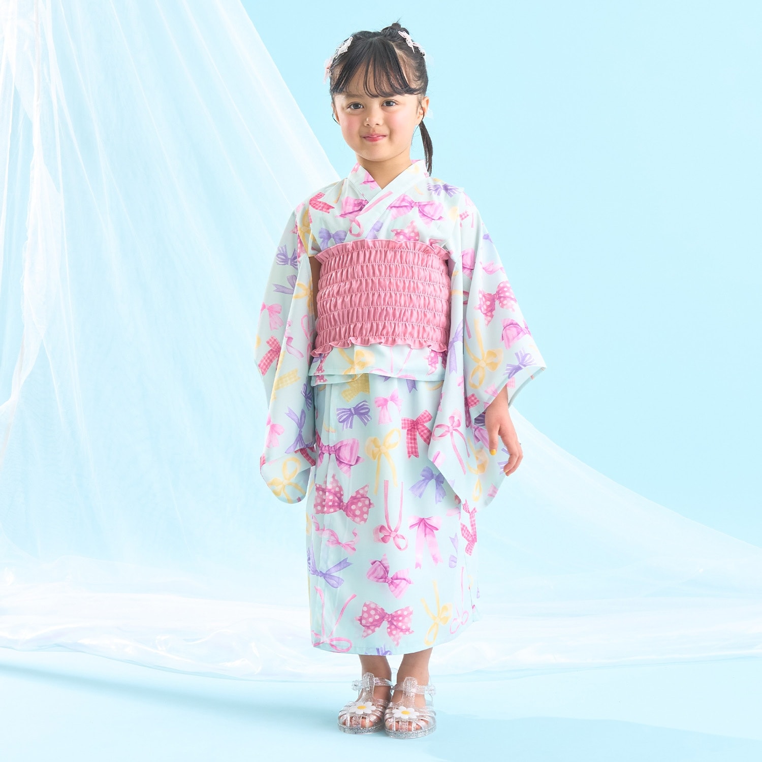 【予約/4月下旬~5月上旬入荷予定】【簡単着付け♪】【接触冷感】4wayセパレート浴衣つくり帯(OHANA)