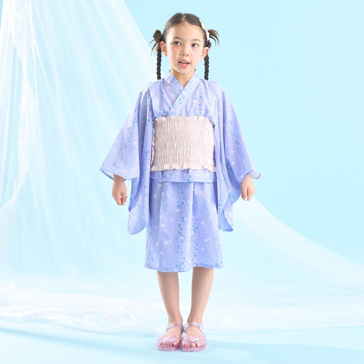 【予約/4月下旬~5月上旬入荷予定】【簡単着付け♪】【接触冷感】4wayセパレート浴衣つくり帯(OHANA)