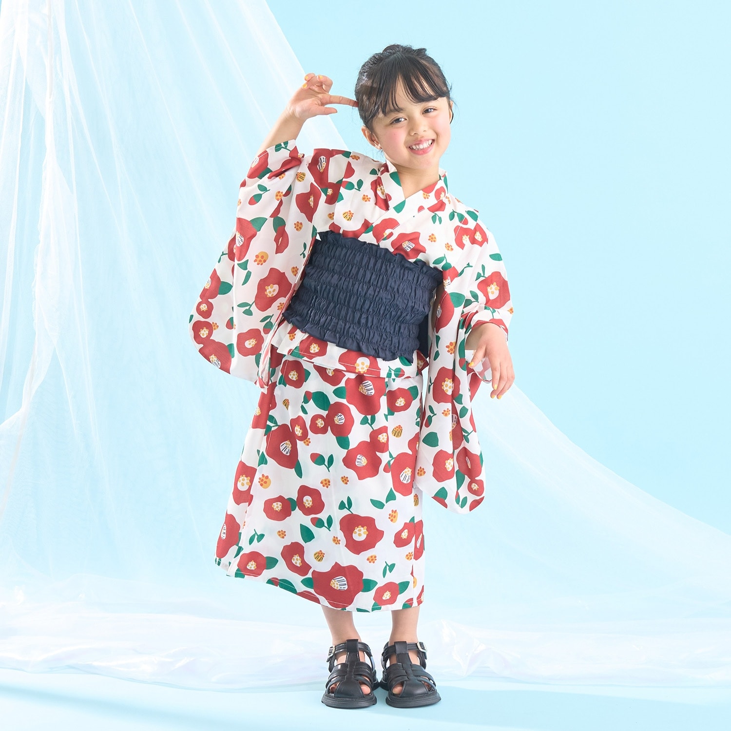 【予約/4月下旬~5月上旬入荷予定】【簡単着付け♪】【接触冷感】4wayセパレート浴衣つくり帯(kawaii)