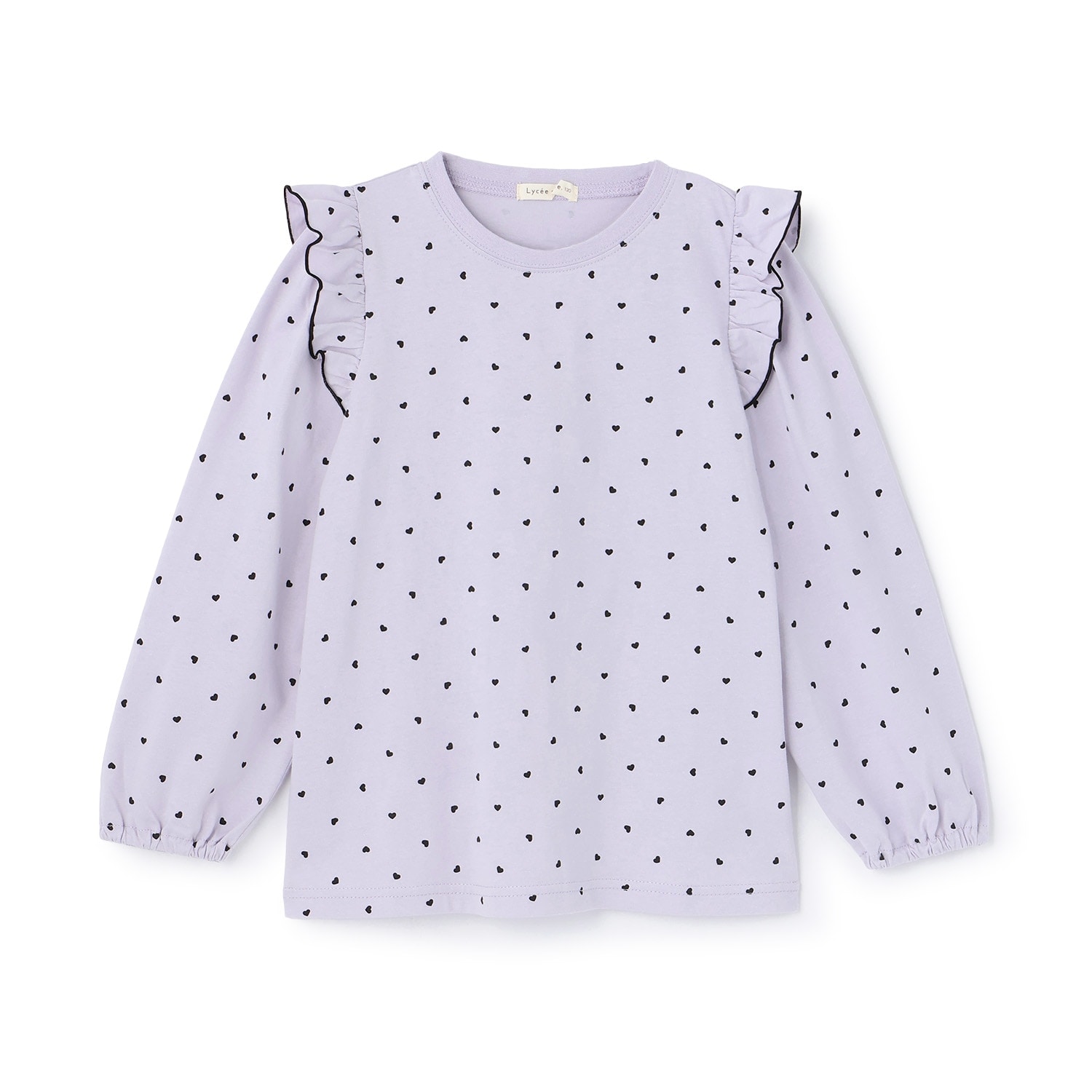 【綿100%】【ムテキT】【防汚/UV/速乾】フリルつきボリュームスリーブ総柄Tシャツ