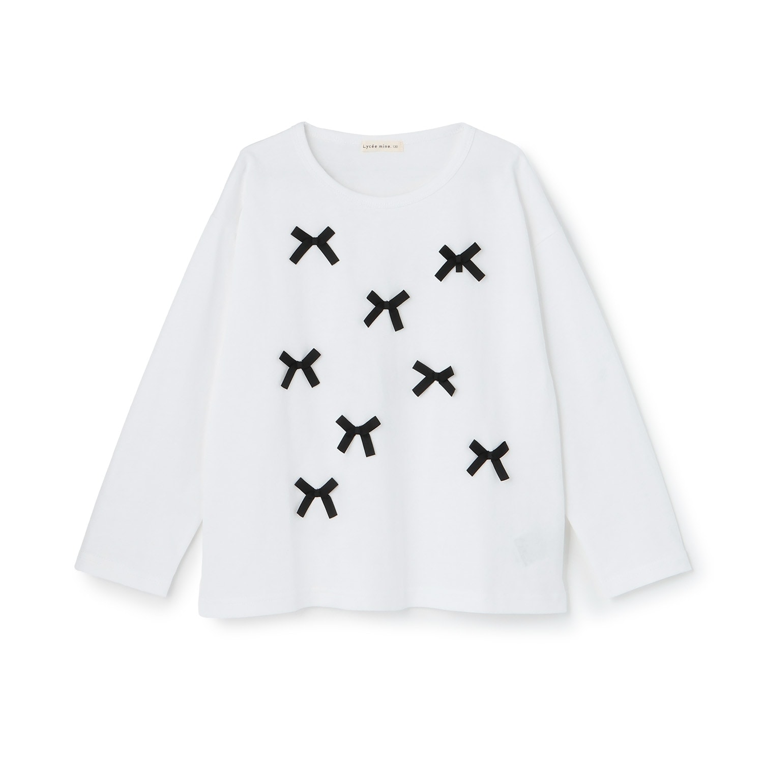 【綿100%】【名札がつけられる】リボンAラインTシャツ