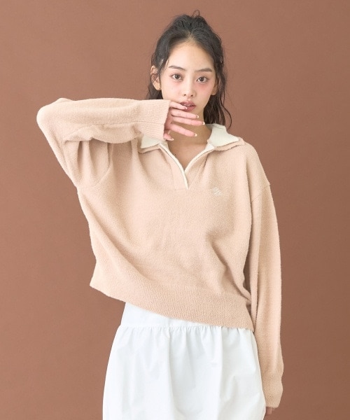 ダブルカラーニットプルオーバー【韓国ファッション】