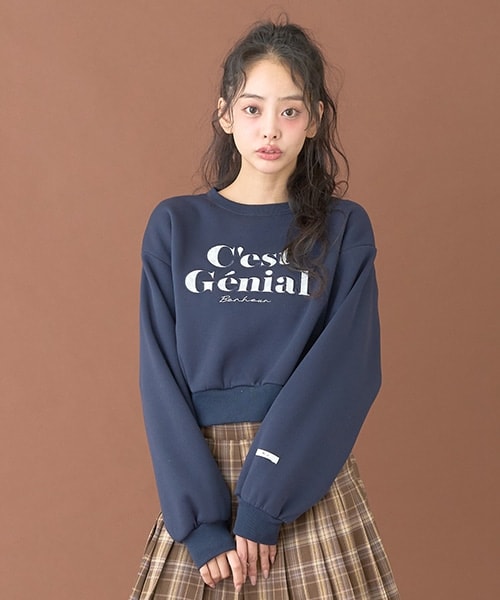 レースロゴトレーナー【韓国ファッション】