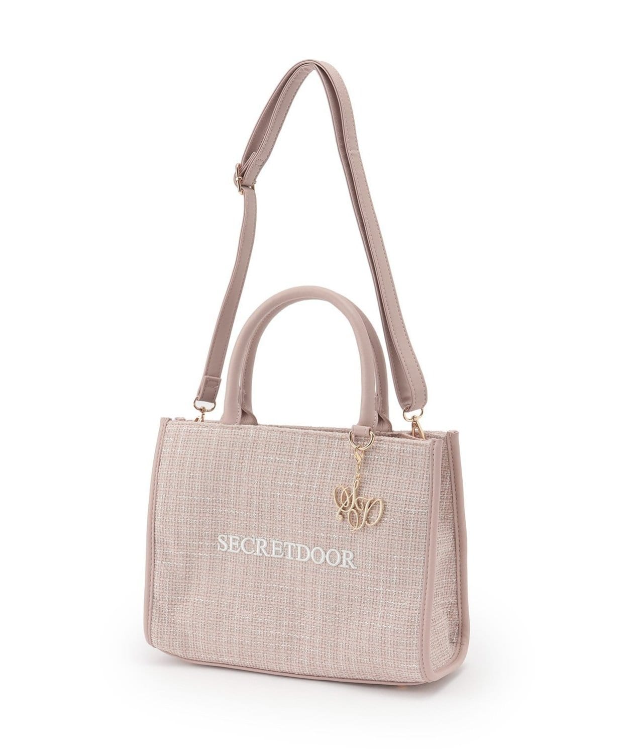 チャームつきツイードトートBAG