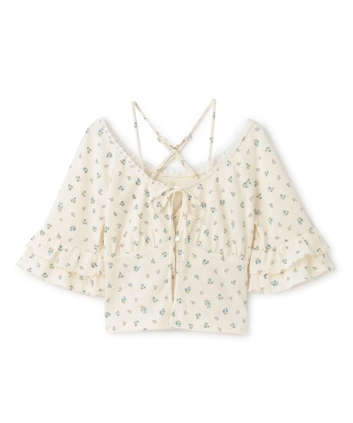 フリルスリーブカットカーデセット