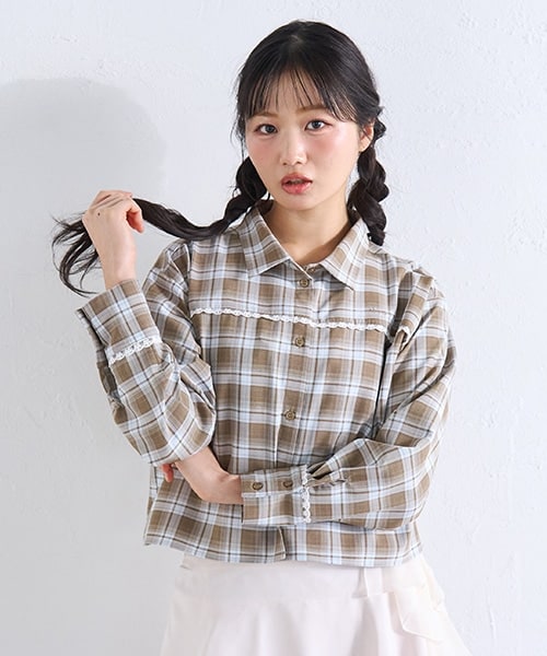 チェックシャツ＆ビスチェセット(F ピンク): ハイティーン - ナルミヤ