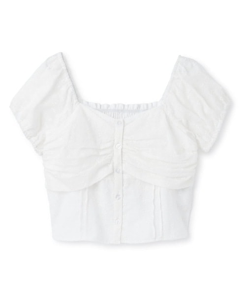 ギャザーレースブラウス