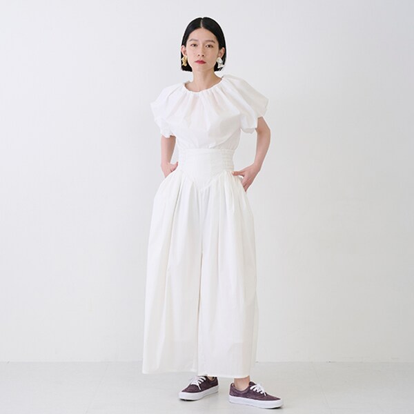 Nala Dress pants white ナラ　ドレスパンツ　ホワイト LADIES】ワイドパンツ(F オフ ホワイト): 大人 - ナルミヤ