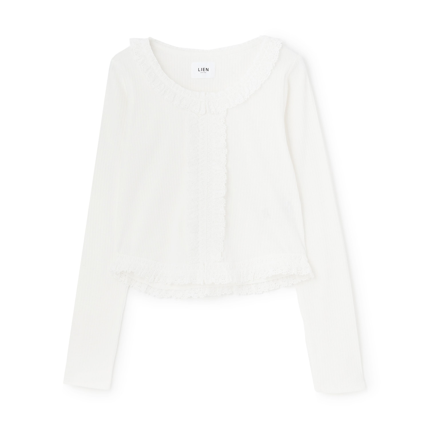 【リンク】レースフリルテレコ長袖Tシャツ