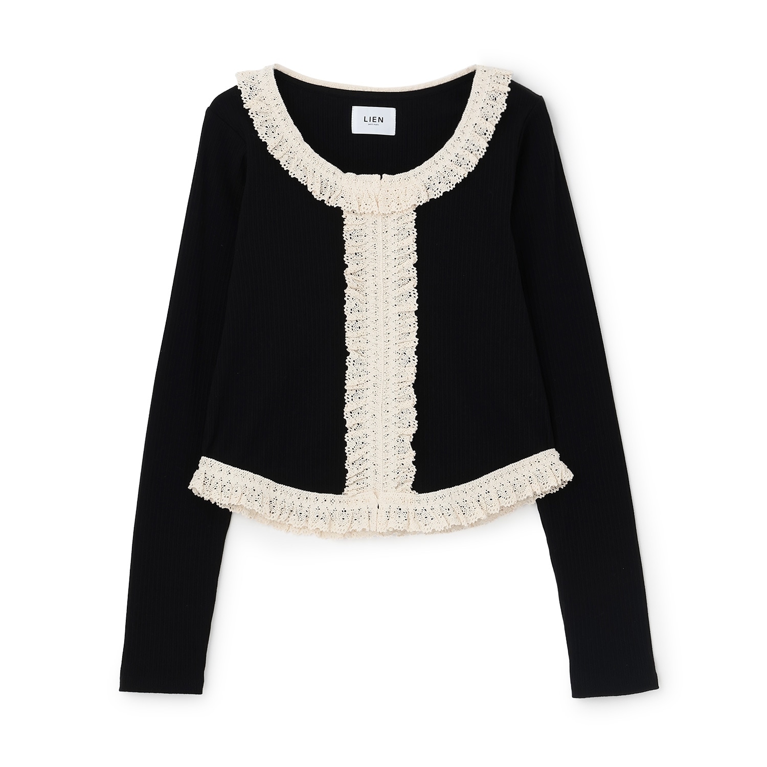 【リンク】レースフリルテレコ長袖Tシャツ