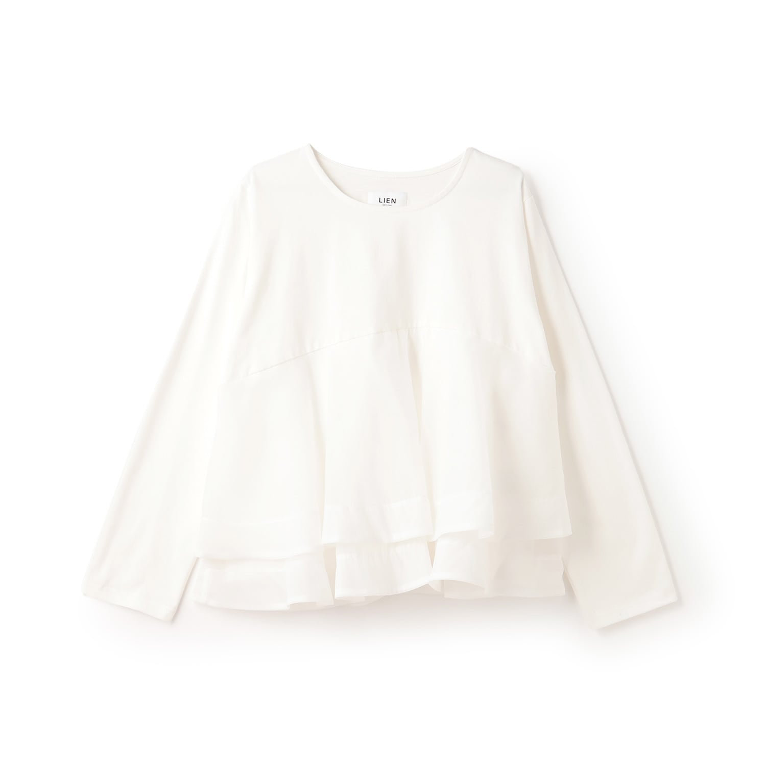 オーガンジードッキング長袖Tシャツ