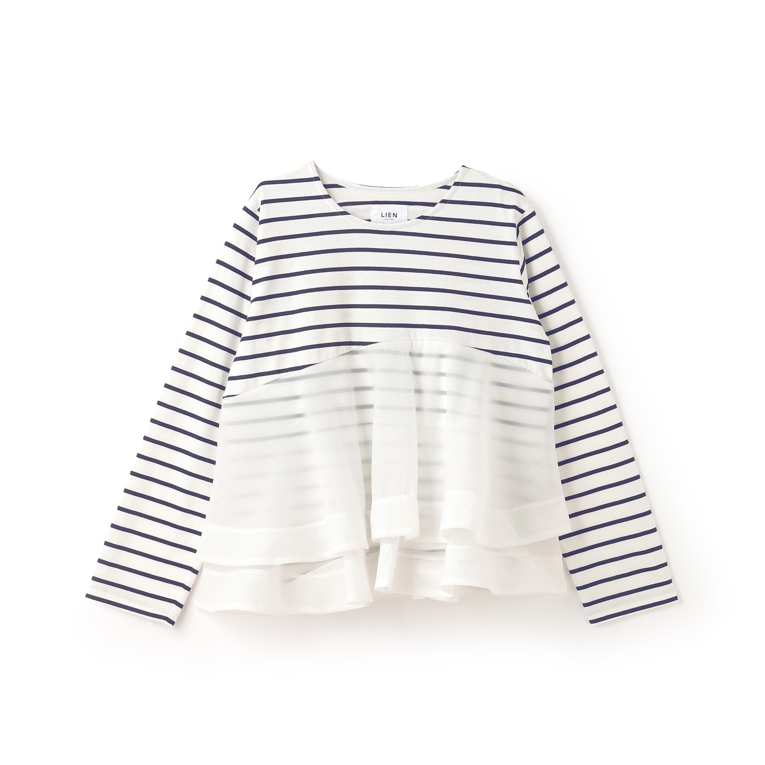 オーガンジードッキング長袖Tシャツ